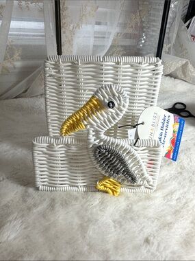 Circoa home resin pelican wicker napkin holder